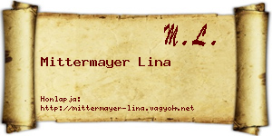 Mittermayer Lina névjegykártya